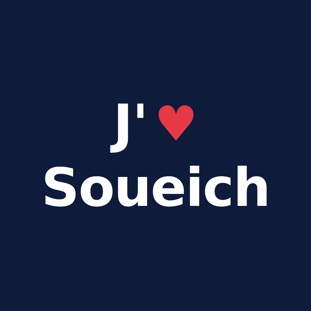 T-shirt personnalisé Soueich — design J'aime Soueich
