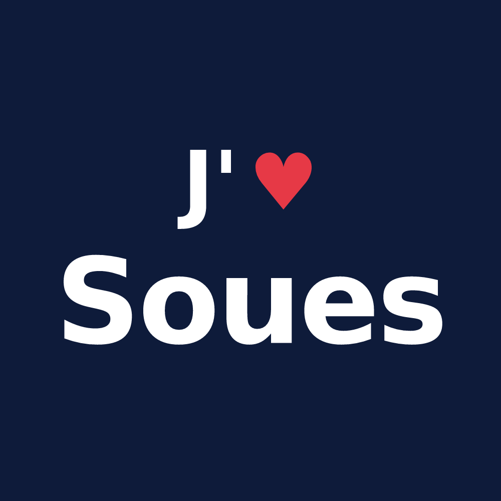 T-shirt personnalisé Soues — design J'aime Soues