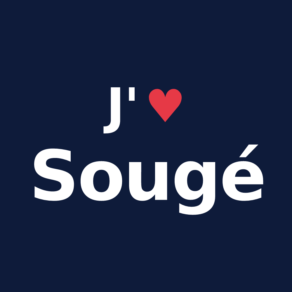 T-shirt personnalisé Sougé — design « J'aime Sougé » imprimé sur le t-shirt