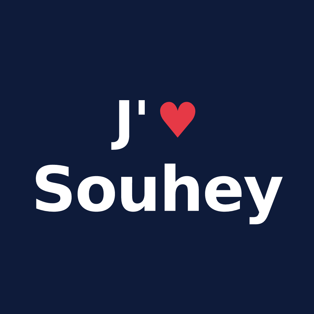 T-shirt personnalisé Souhey — design J'aime Souhey