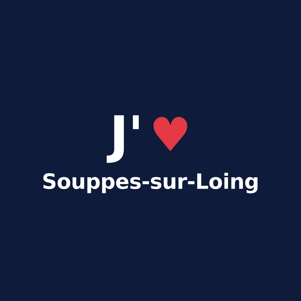 T-shirt personnalisé Souppes-sur-Loing — design J'aime Souppes-sur-Loing