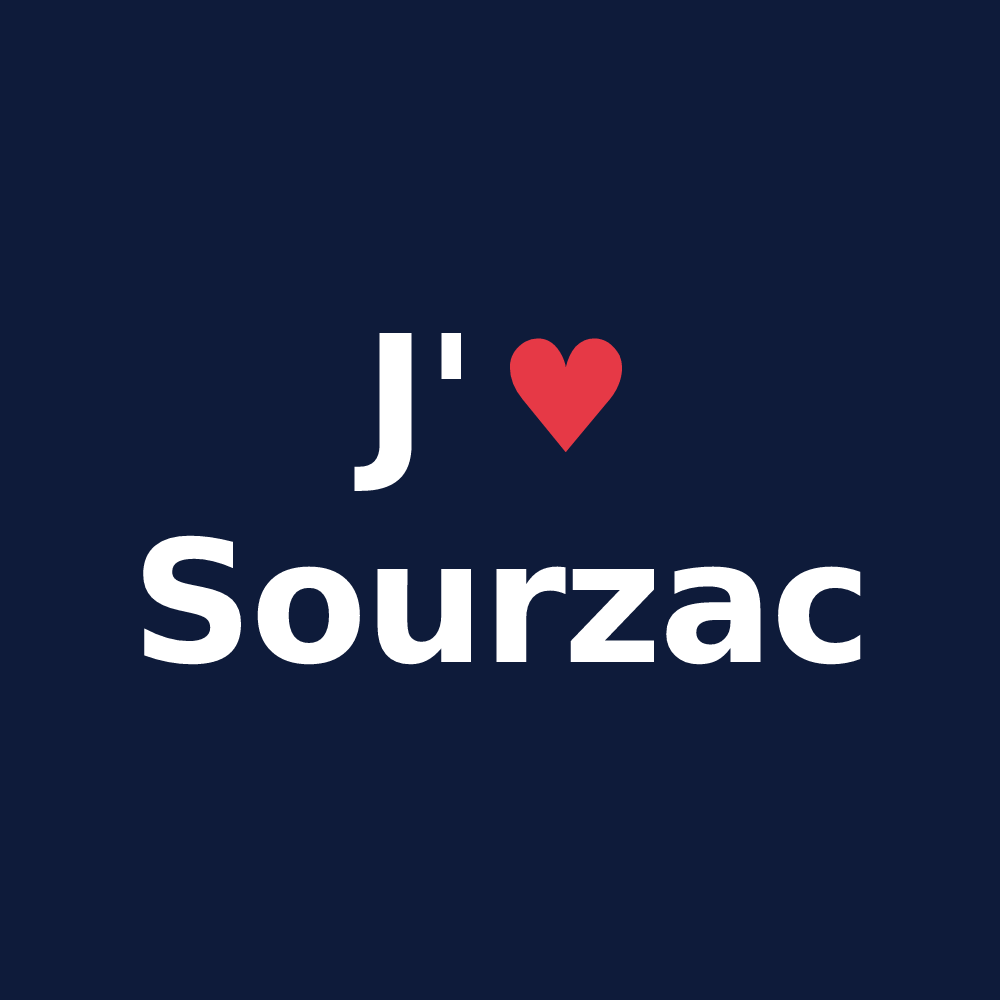 T-shirt personnalisé Sourzac — design J'aime Sourzac