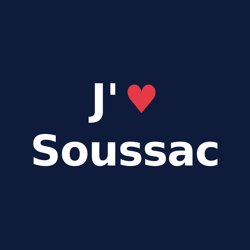 T-shirt personnalisé Soussac — design J'aime Soussac