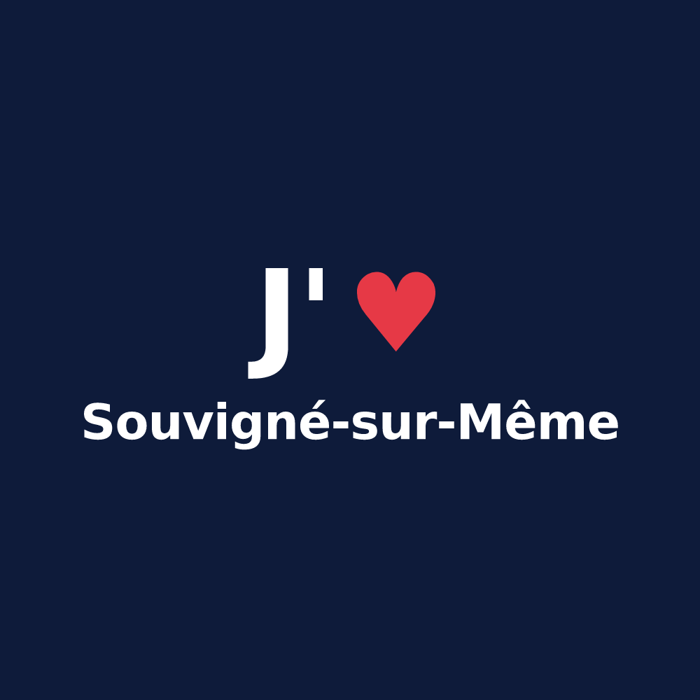 T-shirt personnalisé Souvigné-sur-Même — design J'aime Souvigné-sur-Même