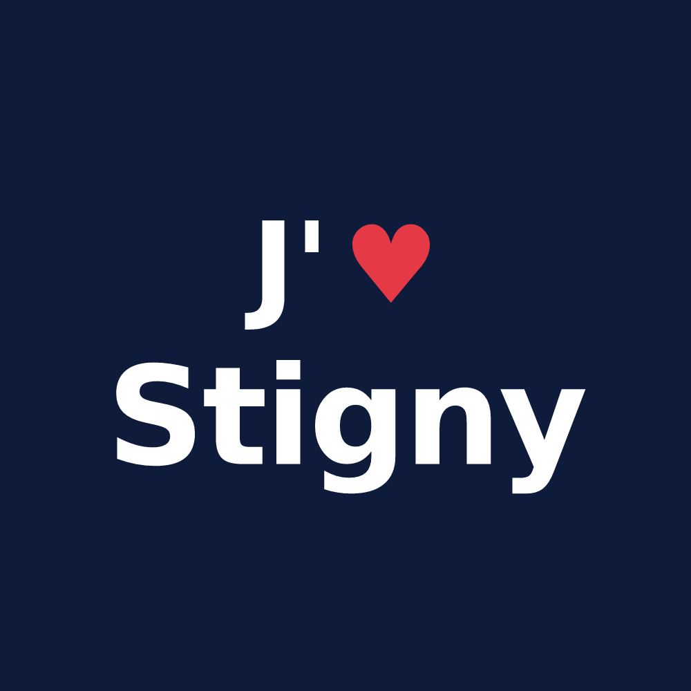 T-shirt personnalisé Stigny — design J'aime Stigny