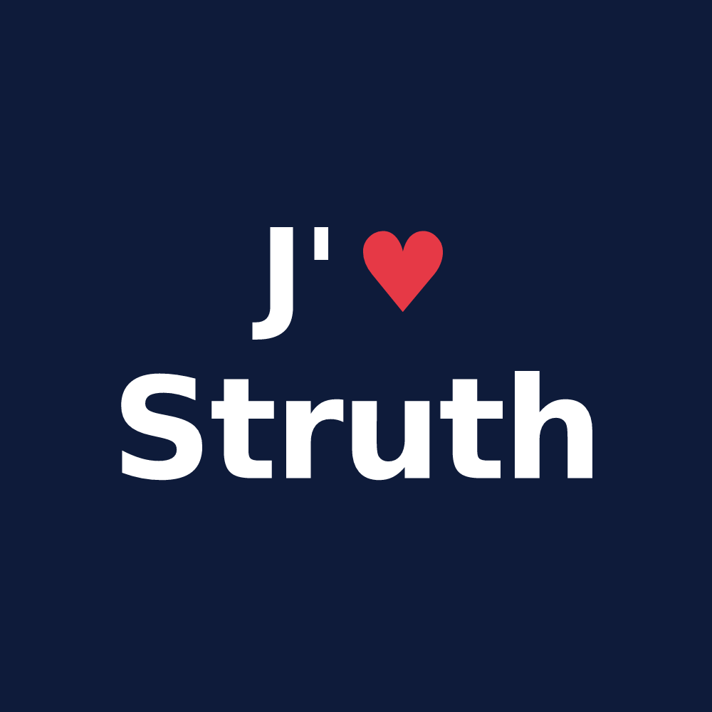 T-shirt personnalisé Struth — design J'aime Struth