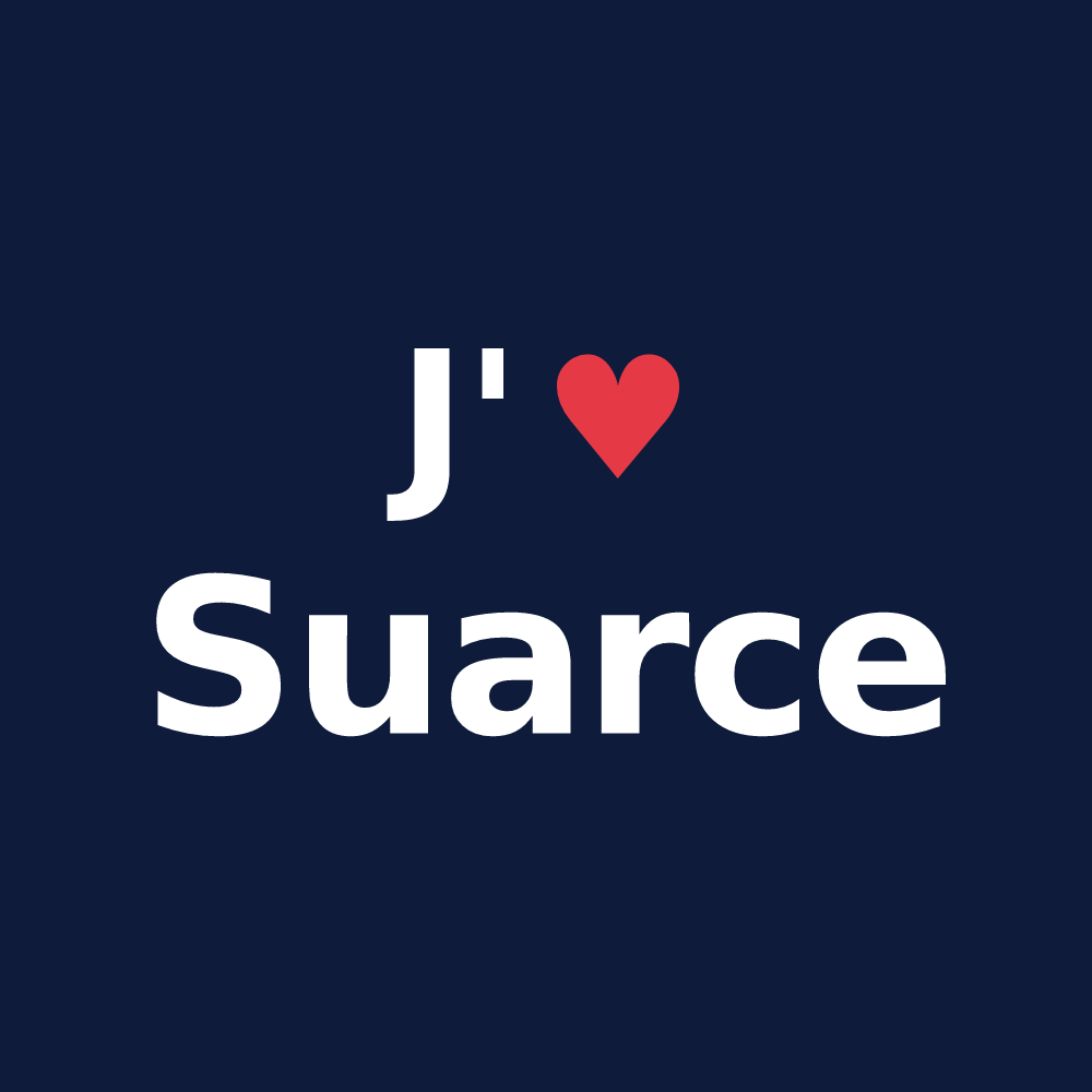 T-shirt personnalisé Suarce — design J'aime Suarce