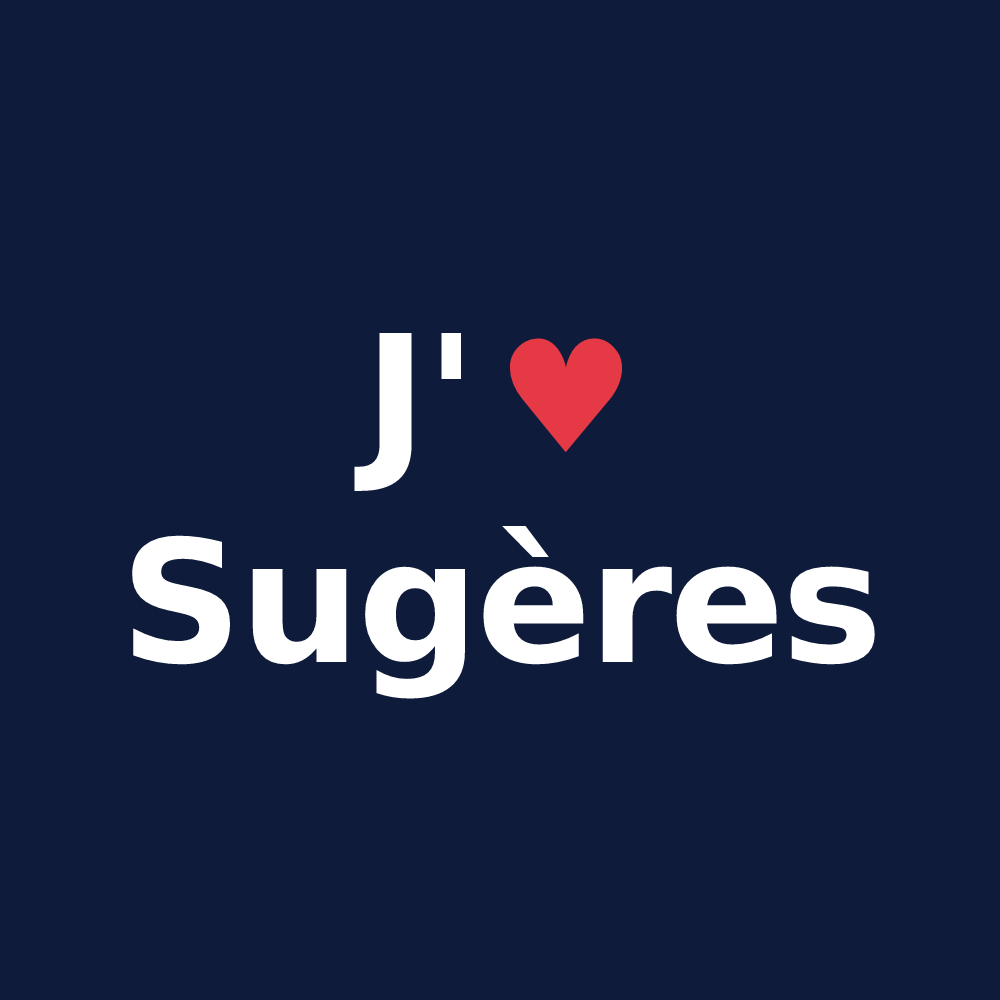 T-shirt personnalisé Sugères — design J'aime Sugères