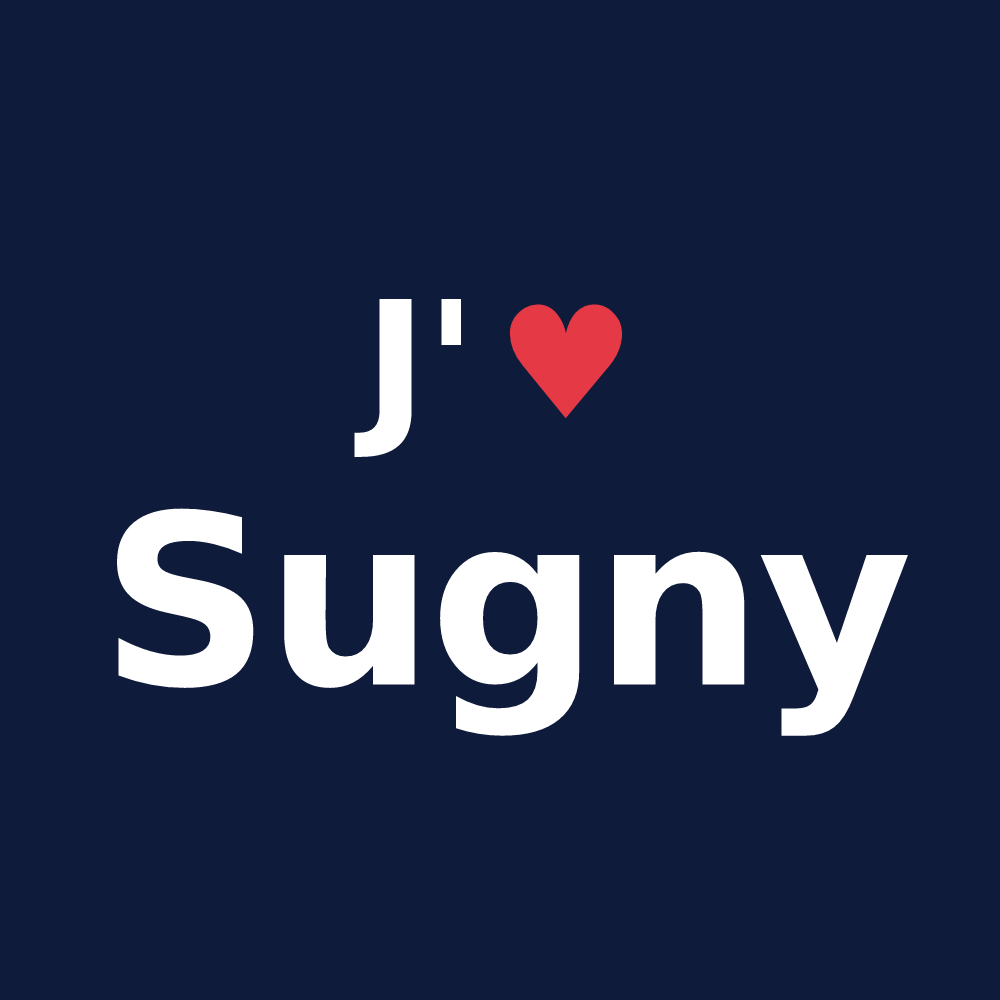 T-shirt personnalisé Sugny — design J'aime Sugny