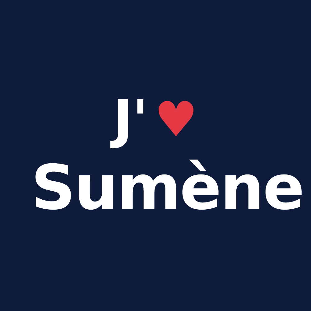 T-shirt personnalisé Sumène — design J'aime Sumène