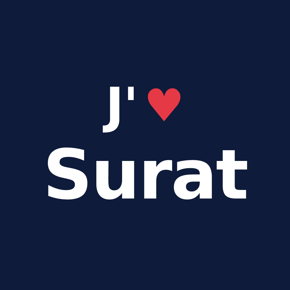 T-shirt personnalisé Surat — design J'aime Surat