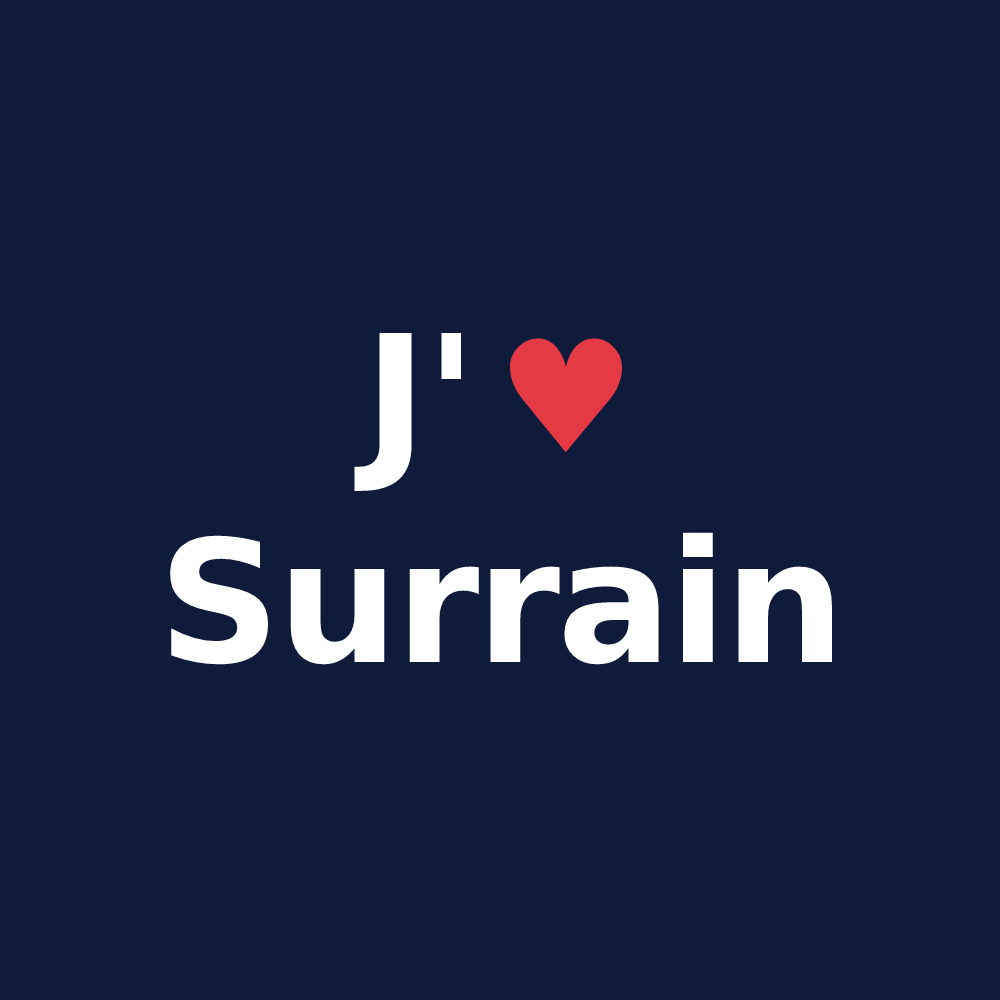 T-shirt personnalisé Surrain — design J'aime Surrain