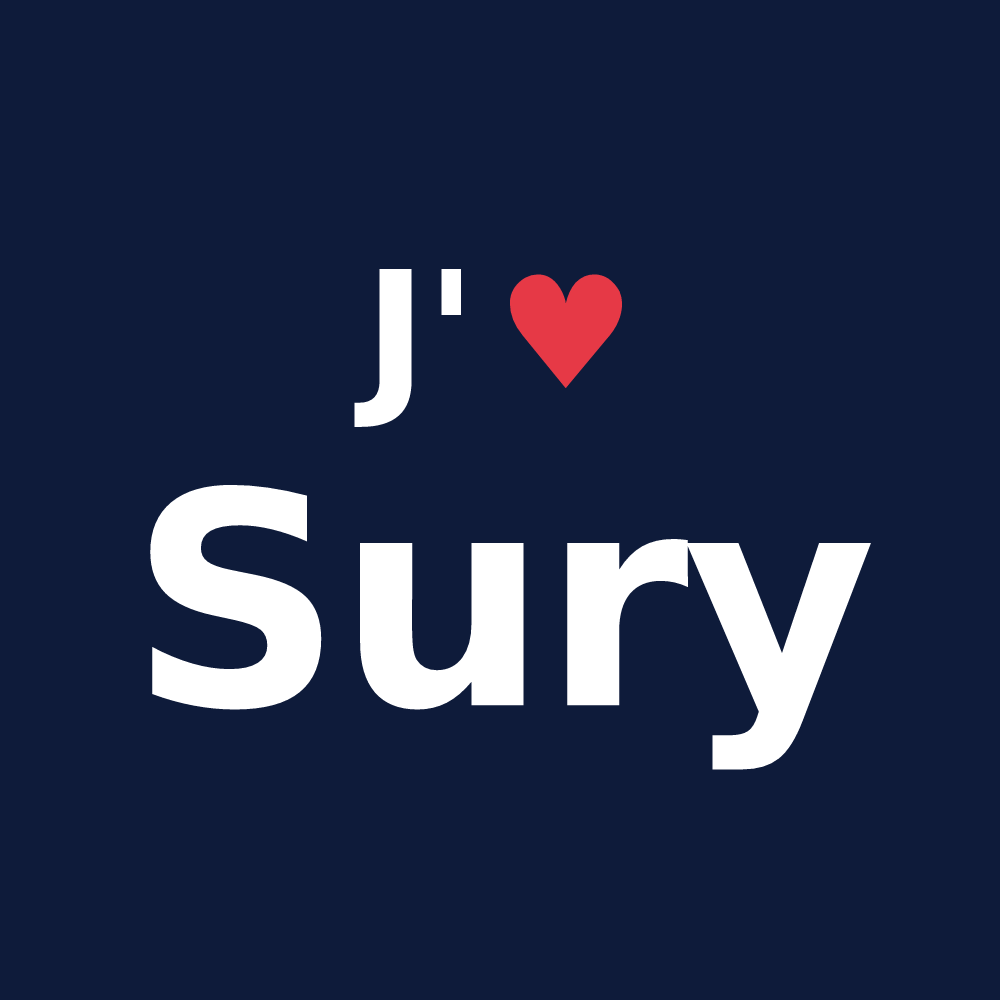 T-shirt personnalisé Sury — design J'aime Sury