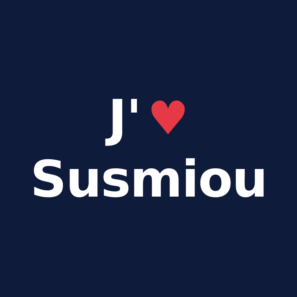 T-shirt personnalisé Susmiou — design J'aime Susmiou