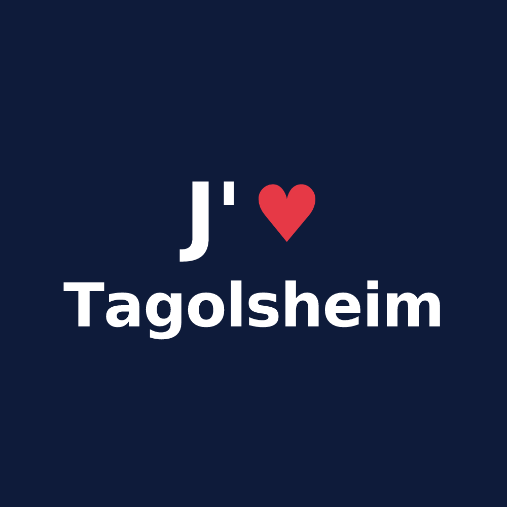 T-shirt personnalisé Tagolsheim — design « J'aime Tagolsheim » imprimé sur le t-shirt