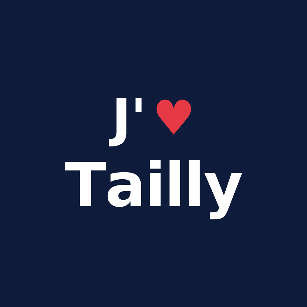 T-shirt personnalisé Tailly — design J'aime Tailly