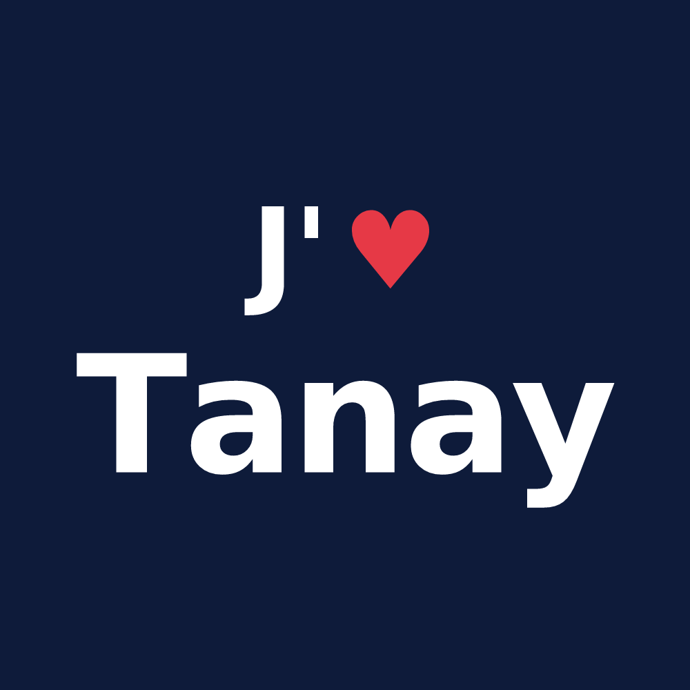 T-shirt personnalisé Tanay — design J'aime Tanay
