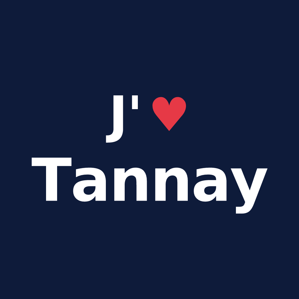 T-shirt personnalisé Tannay — design J'aime Tannay