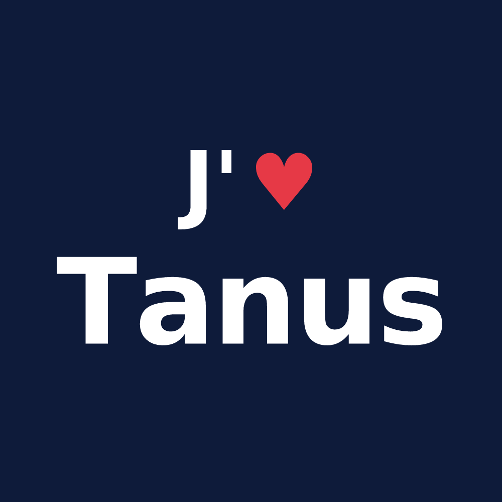 T-shirt personnalisé Tanus — design J'aime Tanus