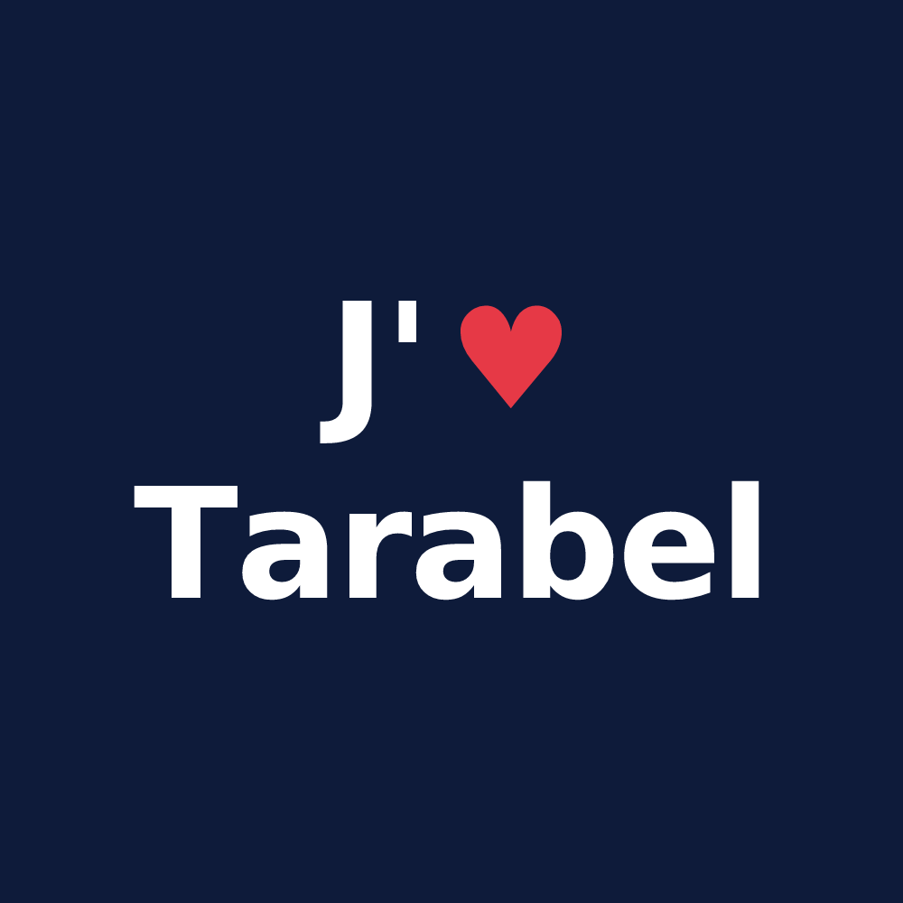 T-shirt personnalisé Tarabel — design J'aime Tarabel