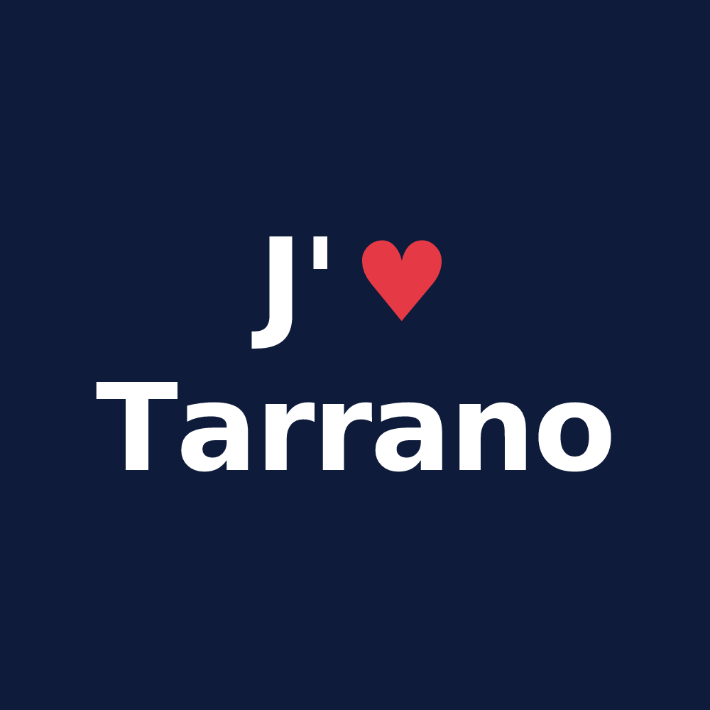 T-shirt personnalisé Tarrano — design J'aime Tarrano