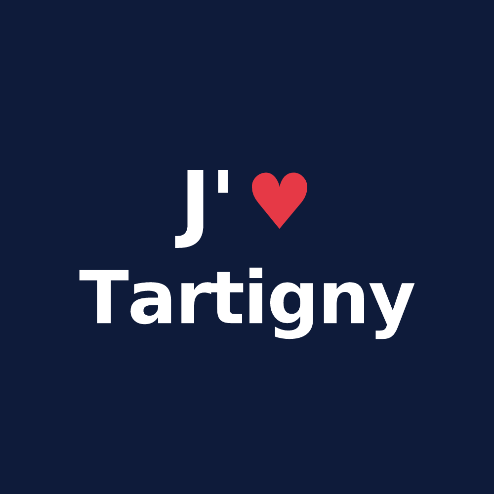 T-shirt personnalisé Tartigny — design J'aime Tartigny