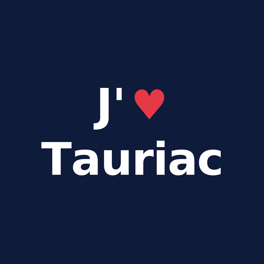 T-shirt personnalisé Tauriac — design J'aime Tauriac