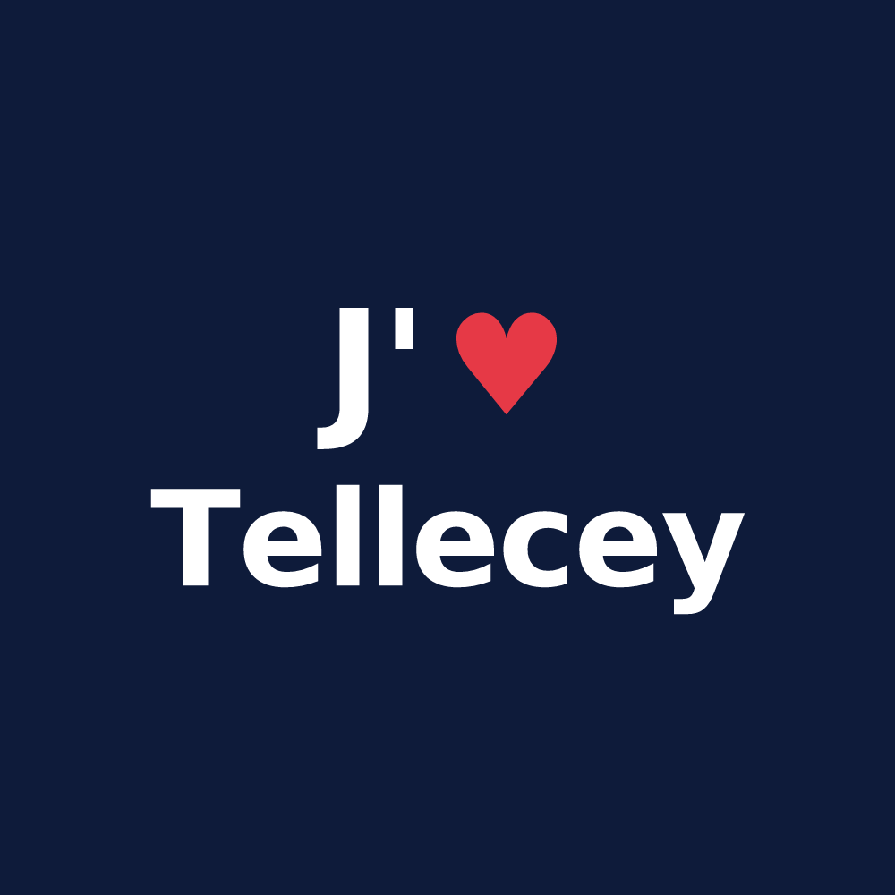 T-shirt personnalisé Tellecey — design J'aime Tellecey