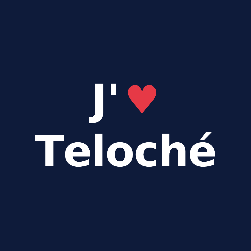 T-shirt personnalisé Teloché — design « J'aime Teloché » imprimé sur le t-shirt