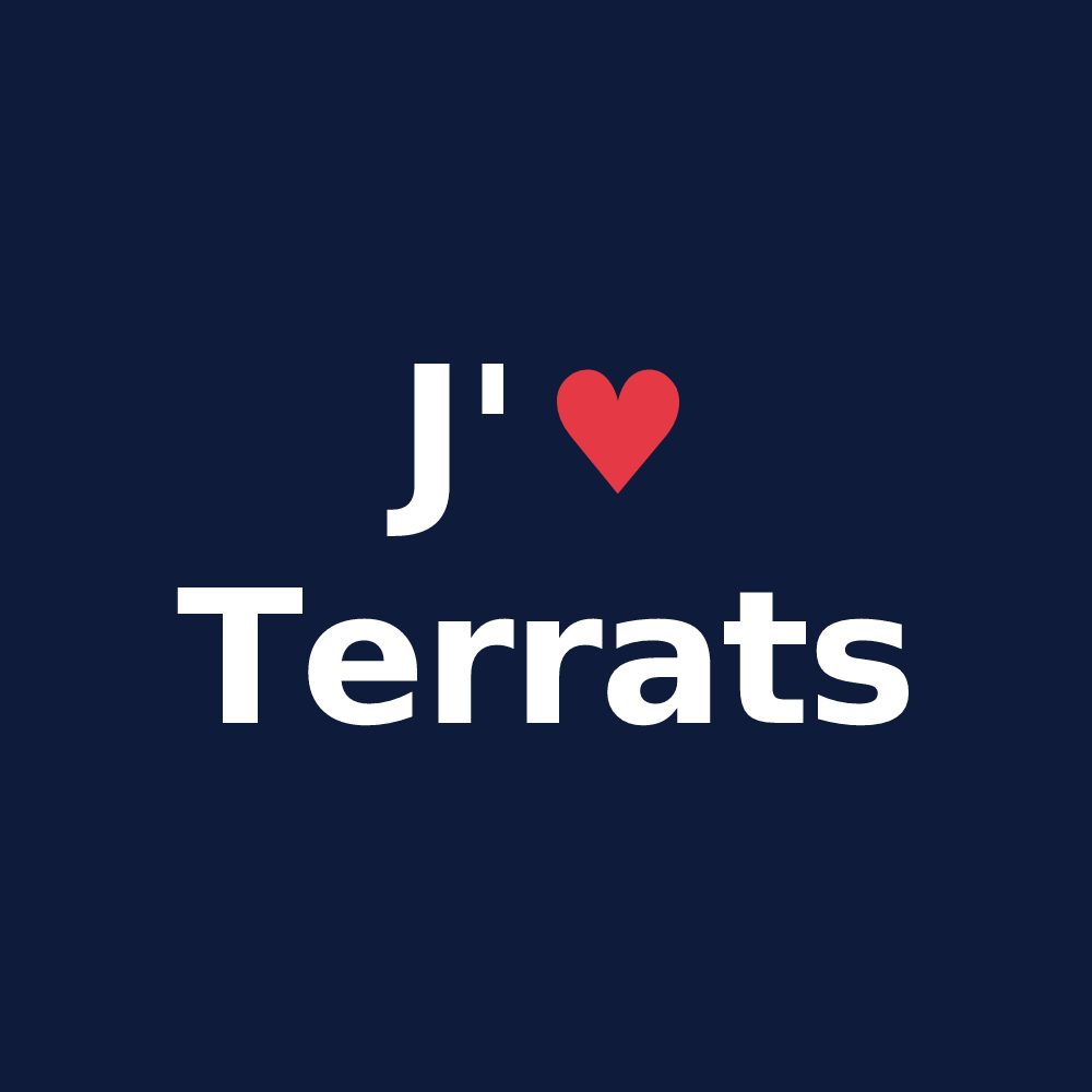 T-shirt personnalisé Terrats — design J'aime Terrats