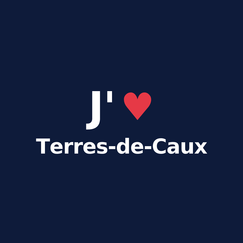 T-shirt personnalisé Terres-de-Caux — design J'aime Terres-de-Caux