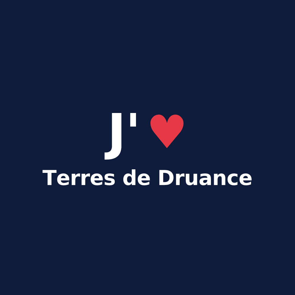 T-shirt personnalisé Terres de Druance — design J'aime Terres de Druance