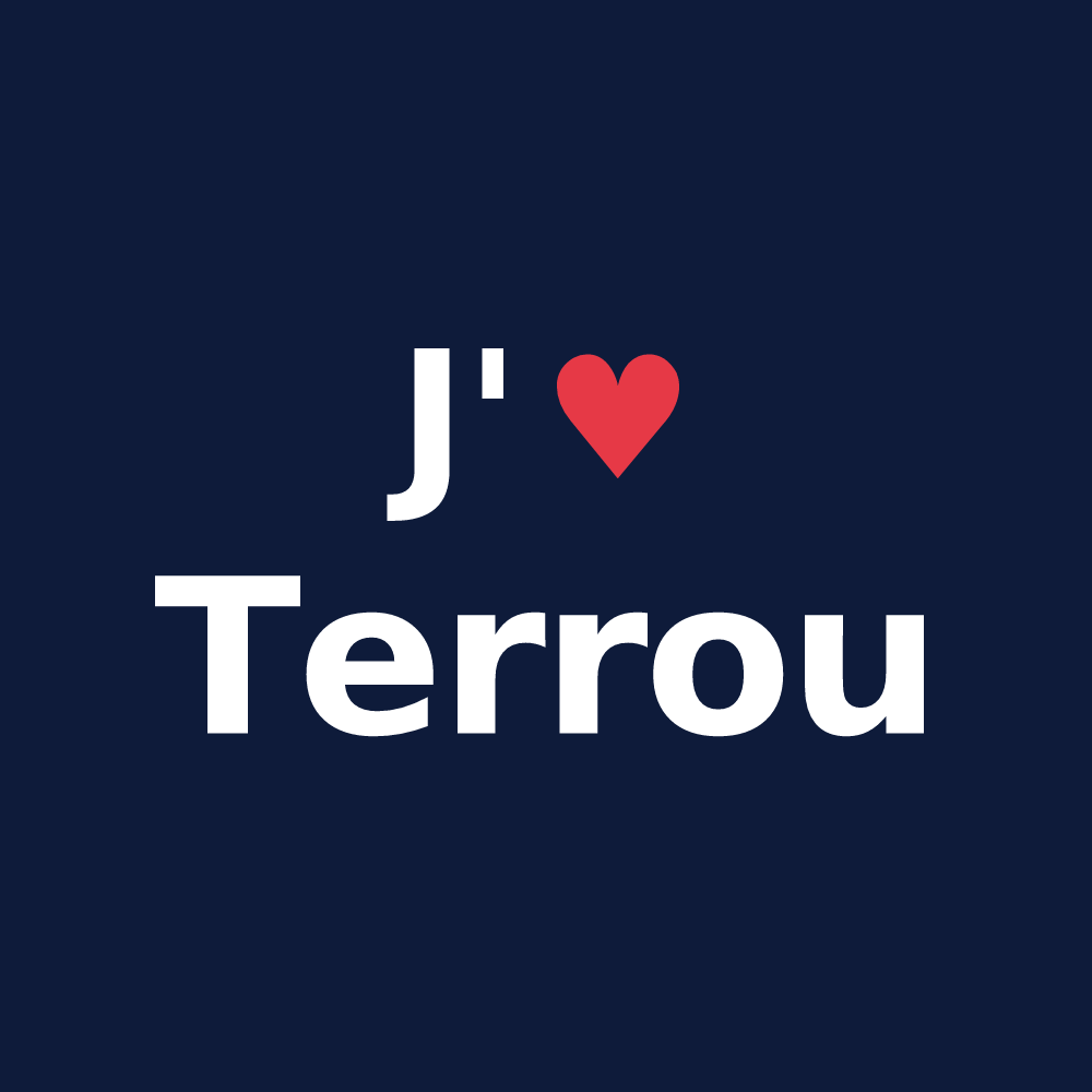 T-shirt personnalisé Terrou — design J'aime Terrou