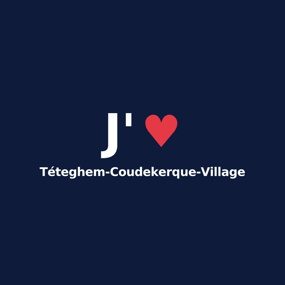 T-shirt personnalisé Téteghem-Coudekerque-Village — design J'aime Téteghem-Coudekerque-Village