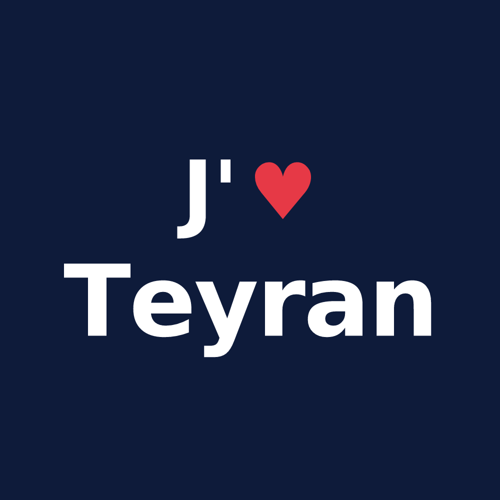 T-shirt personnalisé Teyran — design J'aime Teyran