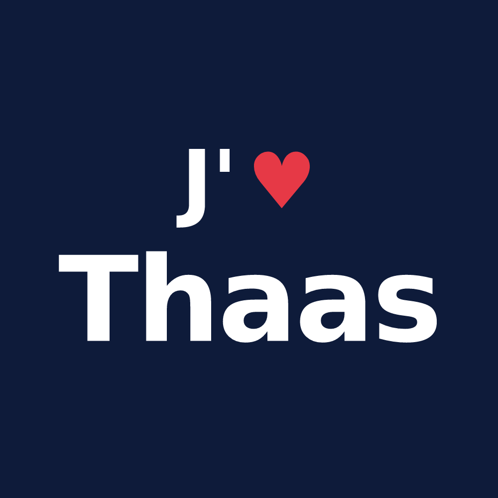 T-shirt personnalisé Thaas — design J'aime Thaas