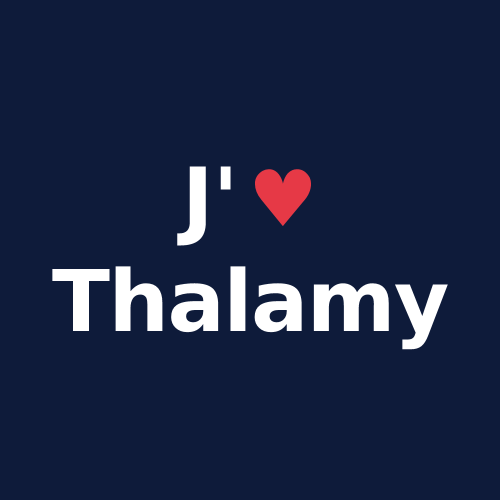 T-shirt personnalisé Thalamy — design J'aime Thalamy