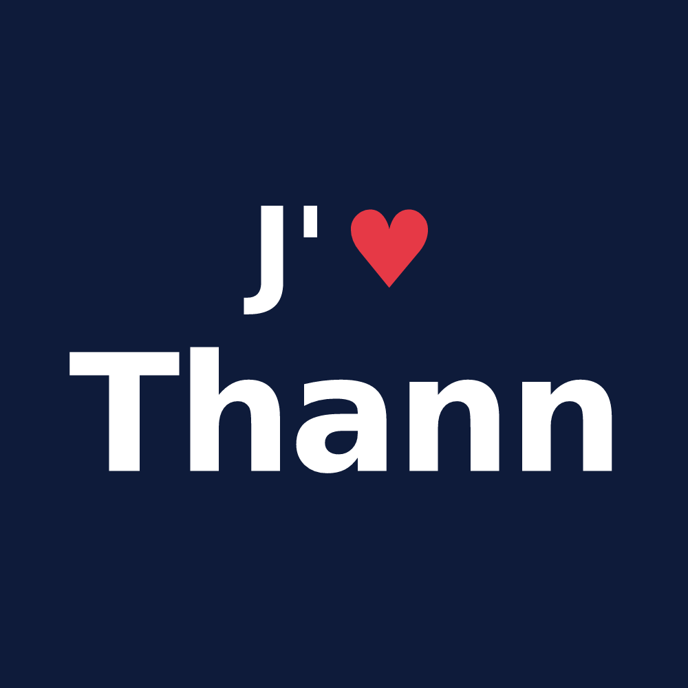 T-shirt personnalisé Thann — design J'aime Thann
