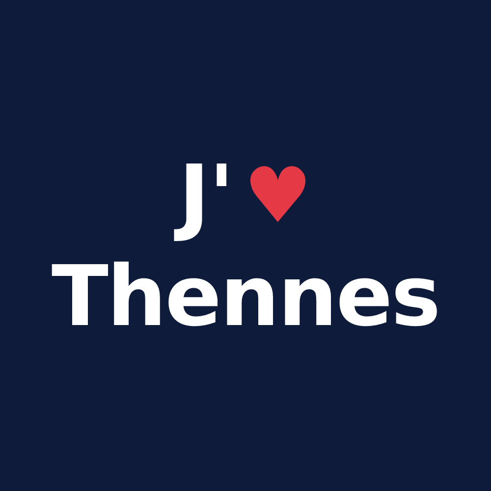T-shirt personnalisé Thennes — design « J'aime Thennes » imprimé sur le t-shirt
