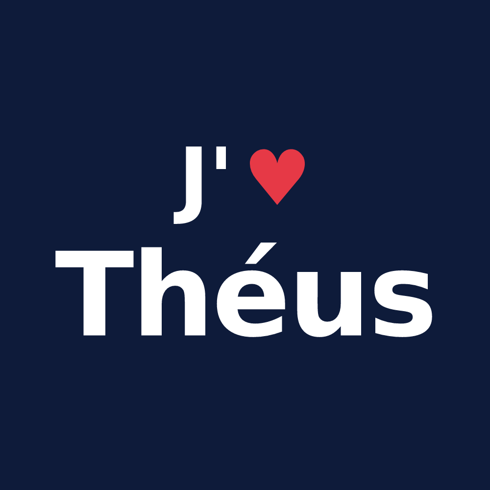 T-shirt personnalisé Théus — design J'aime Théus