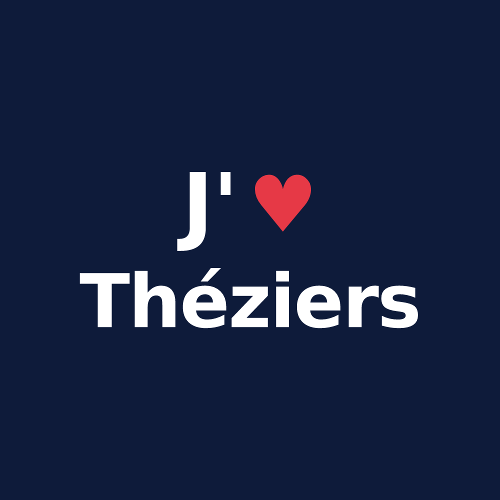 T-shirt personnalisé Théziers — design J'aime Théziers