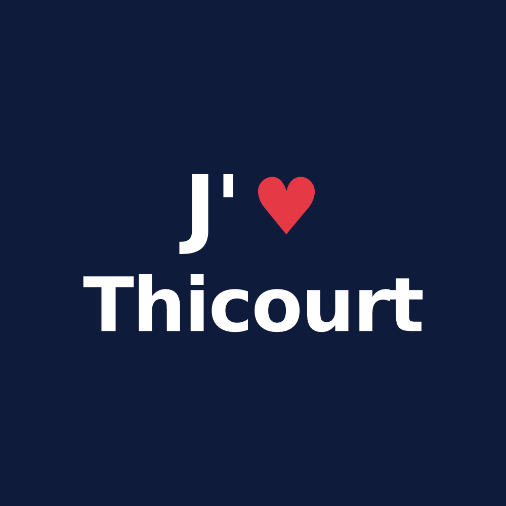 T-shirt personnalisé Thicourt — design J'aime Thicourt
