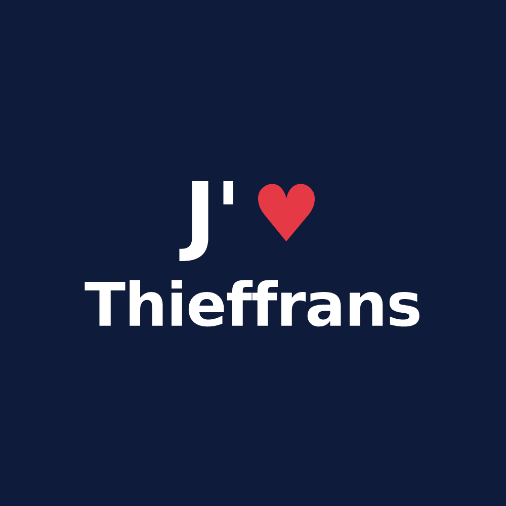T-shirt personnalisé Thieffrans — design J'aime Thieffrans