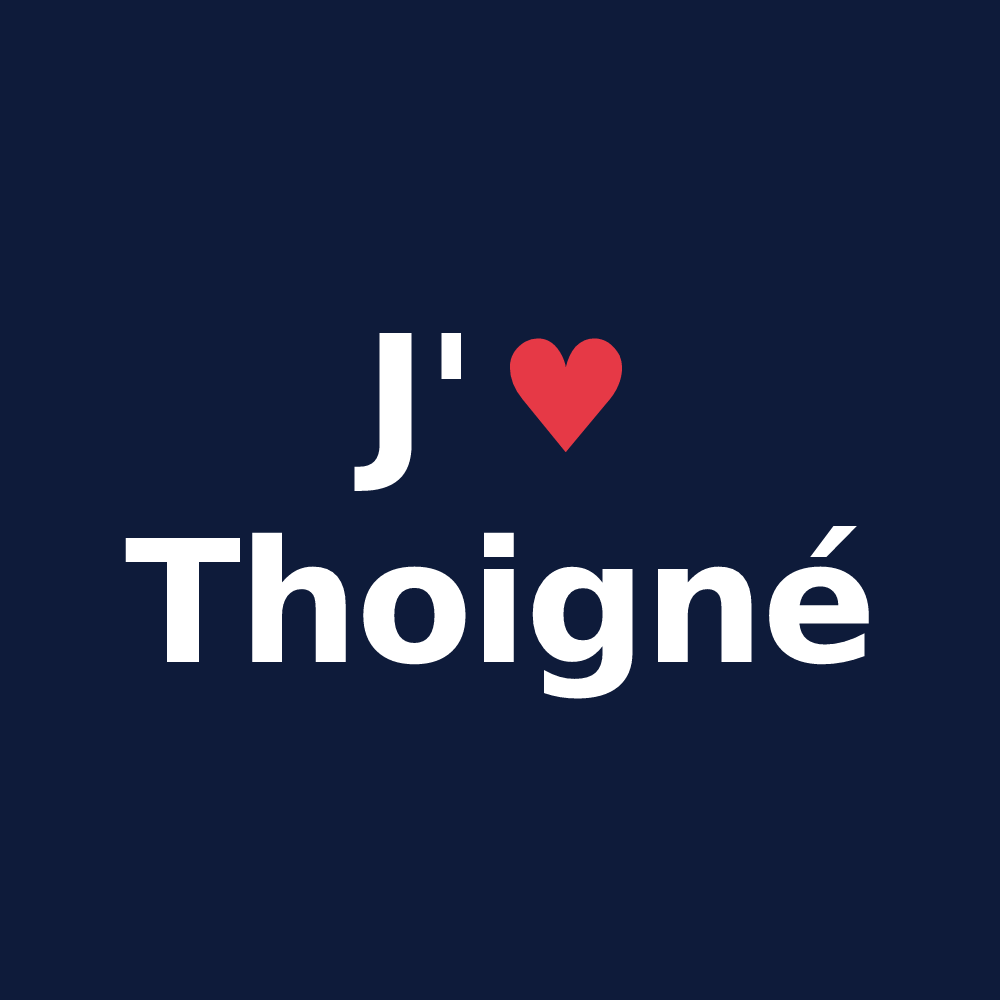 T-shirt personnalisé Thoigné — design J'aime Thoigné