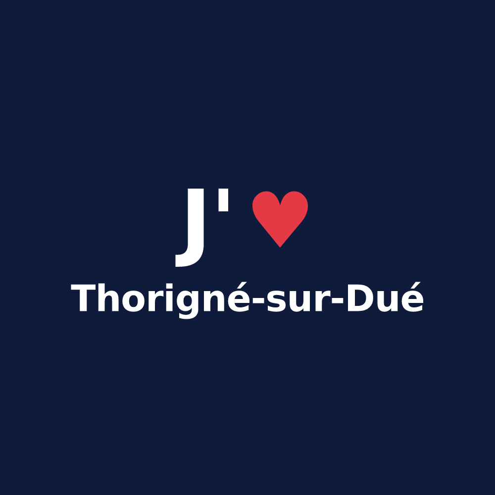 T-shirt personnalisé Thorigné-sur-Dué — design J'aime Thorigné-sur-Dué
