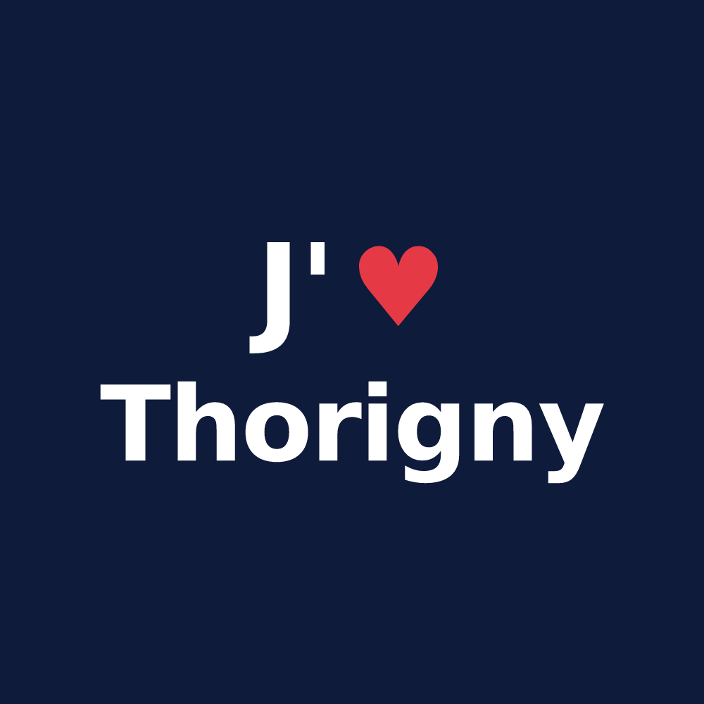 T-shirt personnalisé Thorigny — design J'aime Thorigny