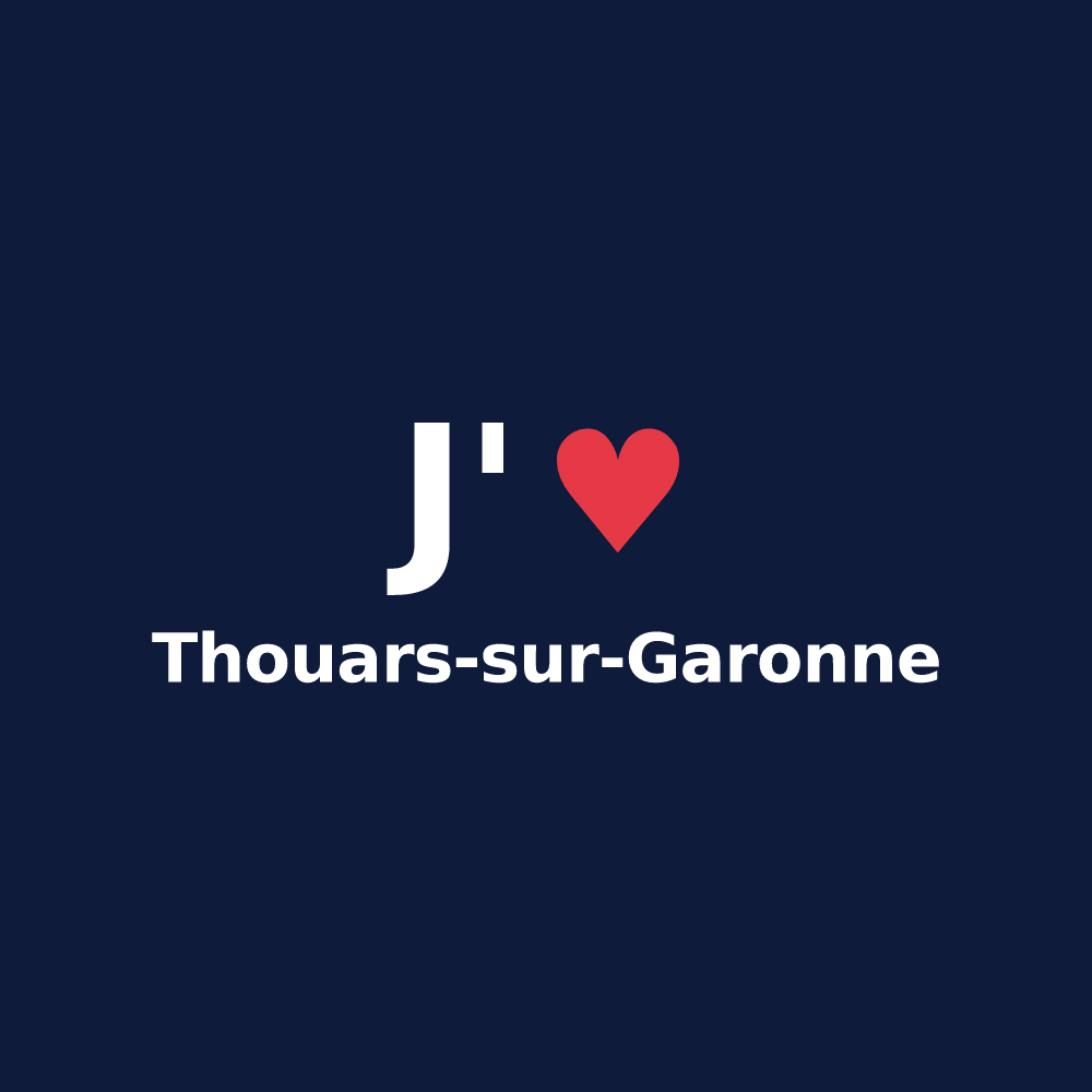 T-shirt personnalisé Thouars-sur-Garonne — design J'aime Thouars-sur-Garonne