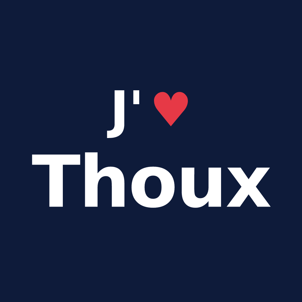 T-shirt personnalisé Thoux — design J'aime Thoux