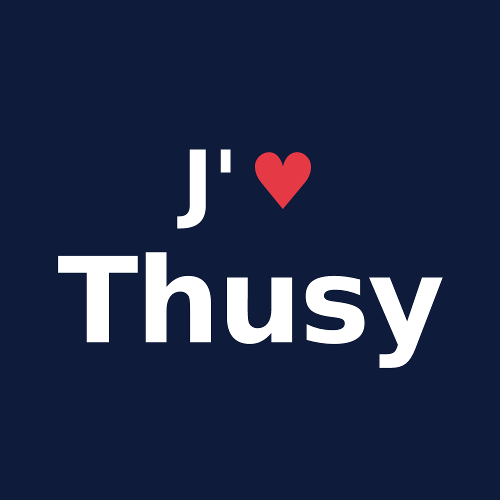 T-shirt personnalisé Thusy — design J'aime Thusy
