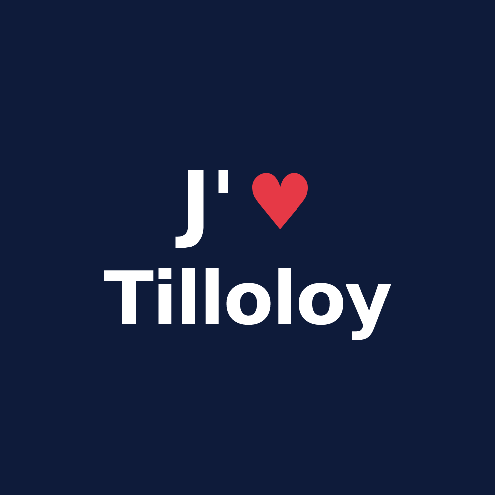 T-shirt personnalisé Tilloloy — design J'aime Tilloloy